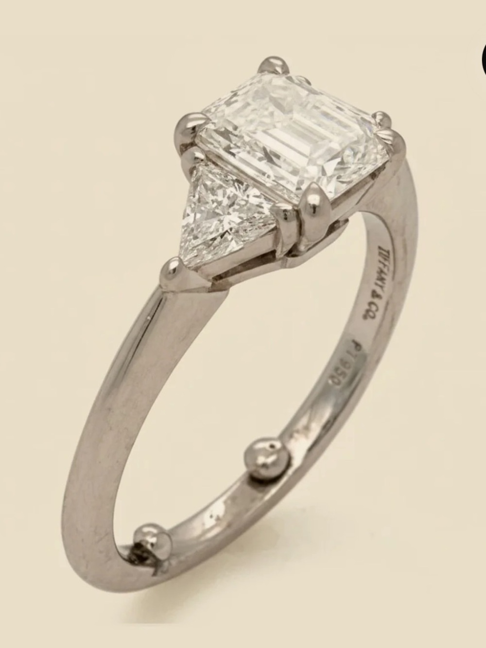 Tiffany & Co. Platinum 0.94 Carat Radiant Diamond Bridal Ring